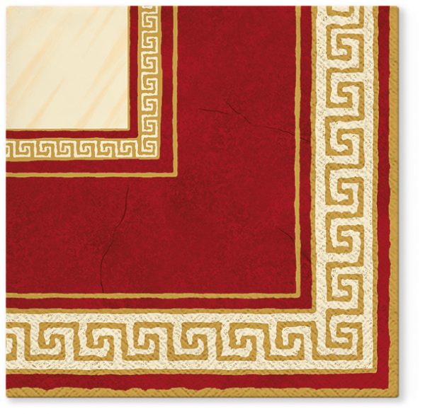 Serwetki Tissue 3-warstwowe, 33 x 33, Decor ATHENA ciemno czerwone, składane na 1/4, 240 szt. w op.