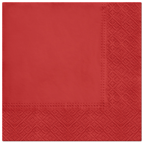 Serwetki Tissue 3-warstwowe, 33 x 33, Chilli Red, składane na 1/4, 240 szt. w op.