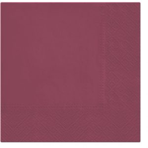 Serwetki Tissue 3-warstwowe, 33 x 33, Bordeaux, składane na 1/4, 240 szt. w op.